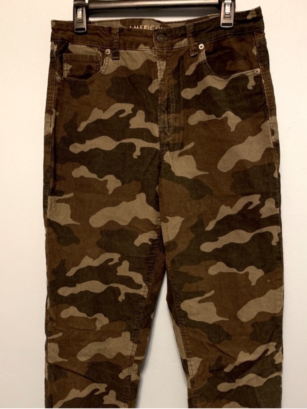American Eagle Camo Corduroy Pants army super stretch 8